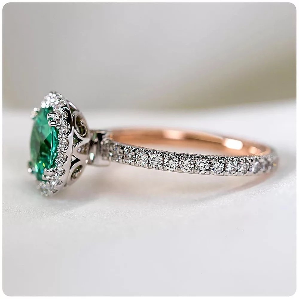 New Luxury Rose Gold Plated Diamond Ring - Picture 4 of 5
